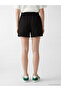 Black elastic waist soft touch women's shorts - 4
