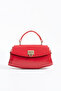 Nçs Red Lock Detailed Baguette Women's Crossbody Bag - 2