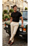 Men's Knitted Pattern Crew Neck Knitwear T-Shirt - 100% Cotton Acrylic - 2