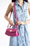Nçs Fuchsia Lock Detailed Baguette Women's Crossbody Bag - 3