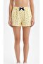 3-Piece Cotton Thin Breathable Satin Ribbon Waist Detail Ayicik-Li̇mon-Kurdele Patterned Shorts Single Bottom Pajamas - 6