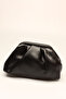Black Pleated Faux Leather Women's Clutch - 4