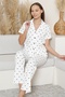 Mirano 6864 Short Sleeve Single Jersey Fabric Buttoned Women's Pajama Set - 5