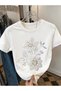 Pearl flower theme printed premium oversize t-shirt