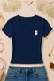 Women's Basic Daily Use Cat Printed V-Neck Slim Fit T-Shirt