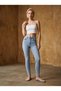 Alaska Snow Snow Blue Lycra Stretchy High Waist Skinny Jean Pants
