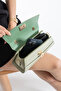Nçs Green Lock Detailed Baguette Women's Crossbody Bag - 4