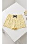 3-Piece Cotton Thin Breathable Satin Ribbon Waist Detail Lemon-Cherry-Strawberry Patterned Shorts Single Bottom Pajamas - 2