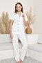Mirano 6864 Short Sleeve Single Jersey Fabric Buttoned Women's Pajama Set