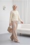 Floral Embroidered Openwork Patterned Knitwear Sweater -Cream - 3