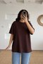 Brown Organic Cotton Oversize Basic Tshirt