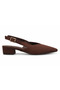 Women's Beige Suede Low Heel Shoes – Pointed Toe Stylish Slingback - 4