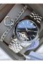 Automatic Battery-Free Silver Color Steel Cord, Black Dial Women Wrist Watch Stylish Gift Boxed - 5