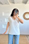 White Lace V-Neck Modal Tshirt - 3