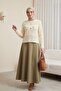 Floral Embroidered Openwork Patterned Knitwear Sweater -Cream - 2