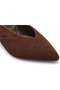 Women's Beige Suede Low Heel Shoes – Pointed Toe Stylish Slingback - 5