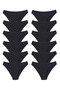 Women's 12-Pack Black Cotton Lycra Bikini Panties - 7