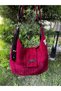 Corduroy Fabric Bag Cherry Color Beaded Bag Crossbody Women's Bag - 2