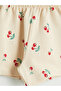 Beige Cherry Printed Baby Girl Shorts - 2