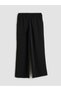 Black Women's Trousers with Elastic Waist and Stones - 3