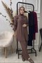Women's Hijab Two-Piece Set Summer Comfortable Fit Tunic Trousers Stylish Daily Combination - 4