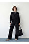 Black Shirt Collar Plaid Women's Sweatshirt Tunic - 5