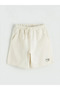 Beige Elastic Waist Boy's Shorts