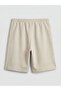Beige Basic Boy's Shorts with Elastic Waist - 2