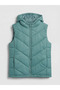 Green Hooded Boy's Puffer Vest