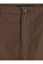 Brown high waist Pleated women's fabric trousers - 4