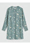 Green Judge Collar Floral Women's Tunic - 2