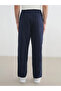 Navy Blue Loose Fit Men's Muslin Trousers - 6
