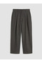 Anthracite Loose Fit Women's Pleated Fabric Trousers - 6