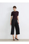 Black Loose Fit Women's Pleated Capri - 5