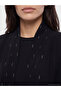 Black Shawl Collar Stone-Embellished Oversized Women's Kimono - 5