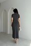 Women's Polka Dot Side Tie Slit Midi Dress - 3