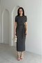 Women's Polka Dot Side Tie Slit Midi Dress - 4