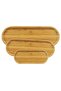Set of 3 Natural Bamboo Oval Presentation Plates - Entrance, Snack and Breakfast Presentation Set - 2