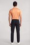 Men's Regular Fit Logo Embroidered Cotton Short Sleeve Orange Polo Neck T-Shirt - 3