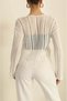 Women's Openwork Perforated Lace-Up Seasonal Spring/Summer Crop Knitwear Cardigan - 4