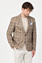 Lazue Men's Brown Polyviscon Fabric Slim Fit Mono Collar Sports Blazer Jacket