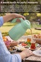 1 Lt Glass Inner Chamber Thermos - Leak-Proof Double Insulation Beach Garden Picnic Tea Water Thermos Green - 3