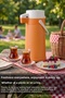 1.8 Lt Glass Inner Chamber Thermos - Portable Seaside Picnic Tea Water Thermos with Handle Orange - 3