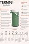 1.8 Lt Glass Inner Chamber Thermos - Portable Seaside Picnic Tea Water Thermos with Handle Green - 4