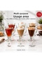 Set of 6 Glass Cups with Glass Stands, 130 Ml, Tea, Coffee, Turkish Coffee, Espresso Cup, Glass Mug Set - 6