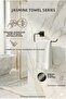 Jasmin 2-Piece Black Square Adhesive Bathroom Set |   Paper Holder, Freestanding Towel Holder |   Both Adhesive and Mountable - 3
