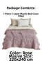 100% Cotton 5 Layers Padded Double-Sided Jacquard Patterned Muslin Double Bedspread 220X240 cm - 2