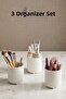 3 Makeup Brush and Comb Organizers |   Multi-Purpose Cosmetics |   Bathroom Organizing Box |   Organizer |   900 ml |   White