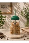 Glass Teddy Bear Cold Drink Coffee Cup with Straw Bear Cup 550 ml