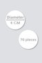 Adhesive Sticker, Round Label Diameter 4 Cm, Glossy Finish "Thank You for Your Order and Support", 70 Pcs - 3
